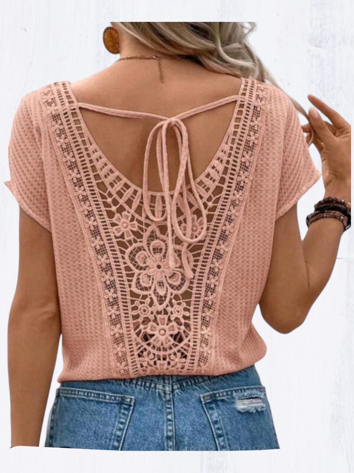 Polera Alejandra espalda con encaje